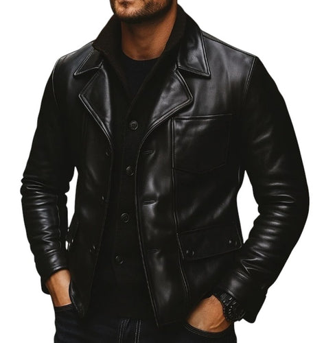 Retrohide - Men's Black Made to Measure Genuine Leather Coat
