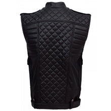 Load image into Gallery viewer, Oliver - Men&#39;s Jet Black Motorcycle &amp; Biker Genuine Leather Vest