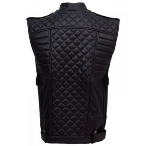 Oliver - Men's Jet Black Motorcycle & Biker Genuine Leather Vest