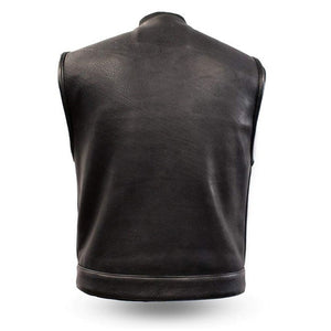 Jacob - Men's Black Motorcycle & Biker Real Leather Vest