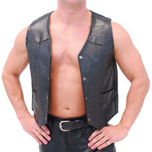 Load image into Gallery viewer, Joseph - Men&#39;s Black Motorcycle &amp; Biker Real Leather Vest