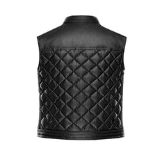 Load image into Gallery viewer, Mason - Men&#39;s Black Motorcycle &amp; Biker Genuine Leather Vest