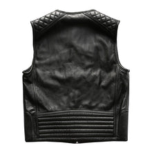 Load image into Gallery viewer, Daniel - Men&#39;s Black Motorcycle &amp; Biker Real Leather Vest