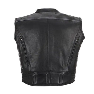 Henry - Men's Black Motorcycle & Biker Real Leather Vest
