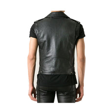 Load image into Gallery viewer, Carter - Men&#39;s Black Made to Measure Motorcycle &amp; Biker Real Leather Vest