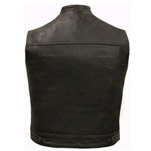Load image into Gallery viewer, Logan - Men&#39;s Black Motorcycle &amp; Biker Genuine Leather Vest