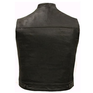Logan - Men's Black Motorcycle & Biker Genuine Leather Vest