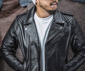 Escape - Men's Black Made to Measure Motorcycle and Biker Real Leather Jacket