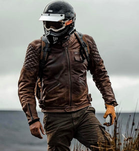 Vogue - Men's Antique Brown Made to Measure Motorcycle and Biker Genuine Leather Jacket