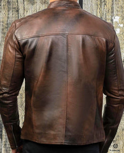 Cruise - Men's Dark Brown Motorcycle and Biker Real Leather Jacket