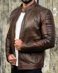 Cruise - Men's Dark Brown Motorcycle and Biker Real Leather Jacket