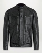 Load image into Gallery viewer, Thunder - Men&#39;s Black Motorcycle and Biker Made to Measure Genuine Leather Jacket