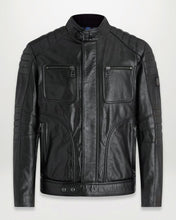 Load image into Gallery viewer, Thunder - Men&#39;s Black Motorcycle and Biker Genuine Leather Jacket