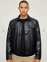 Load image into Gallery viewer, Shotgun - Men&#39;s Black Motorcycle and Biker Made to Measure Genuine Leather Jacket