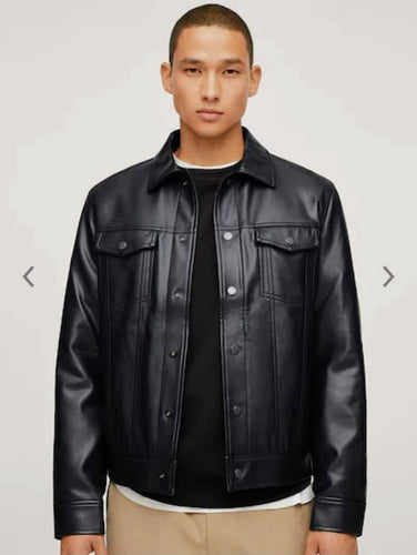 Shotgun - Men's Black Motorcycle and Biker Custom Fit Genuine Leather Jacket