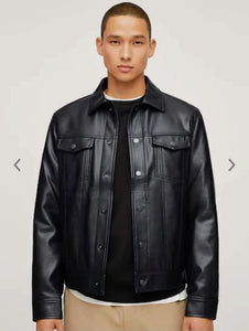 Shotgun - Men's Black Motorcycle and Biker Made to Measure Genuine Leather Jacket