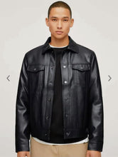 Load image into Gallery viewer, Shotgun - Men&#39;s Black Motorcycle and Biker Real Leather Jacket