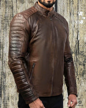 Load image into Gallery viewer, Cruise - Men&#39;s Dark Brown Motorcycle and Biker Real Leather Jacket
