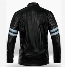Load image into Gallery viewer, Wolverine - Men&#39;s Black Motorcycle and Biker Made to Measure Genuine Leather Jacket