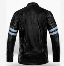 Load image into Gallery viewer, Wolverine - Men&#39;s Black Motorcycle and Biker Genuine Leather Jacket