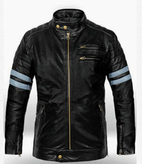 Wolverine - Men's Black Motorcycle and Biker Made to Measure Genuine Leather Jacket