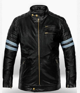 Wolverine - Men's Black Motorcycle and Biker Made to Measure Genuine Leather Jacket