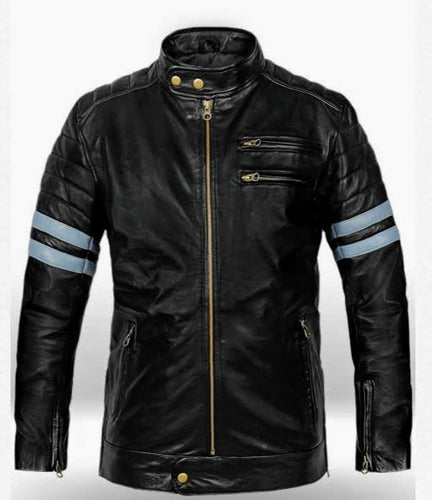 Wolverine - Men's Black Motorcycle and Biker Genuine Leather Jacket