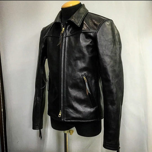 Fighter - Men's Black Motorcycle and Biker Real Leather Jacket