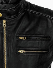 Load image into Gallery viewer, Wolverine - Men&#39;s Black Motorcycle and Biker Made to Measure Genuine Leather Jacket