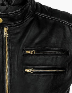 Wolverine - Men's Black Motorcycle and Biker Made to Measure Genuine Leather Jacket