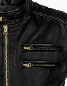 Wolverine - Men's Black Motorcycle and Biker Genuine Leather Jacket