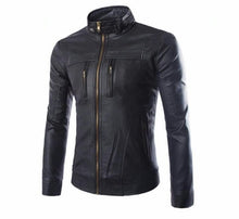 Load image into Gallery viewer, Maverick - Men’s Black Motorcycle and Biker Real Leather Jacket
