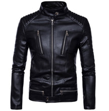 Load image into Gallery viewer, Noble - Men’s Black Motorcycle and Biker Made to Measure Genuine Leather Jacket