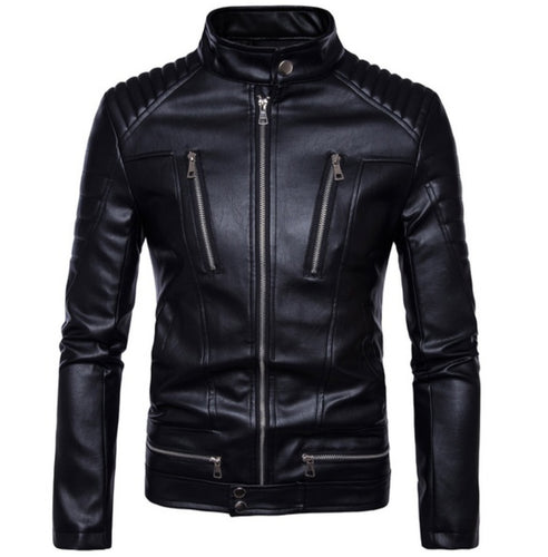 Noble - Men’s Black Motorcycle and Biker Custom Fit Genuine Leather Jacket