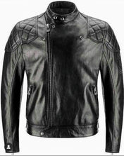 Load image into Gallery viewer, King - Men’s Black Motorcycle and Biker Real Leather Jacket