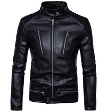 Load image into Gallery viewer, Noble - Men’s Black Motorcycle and Biker Real Leather Jacket