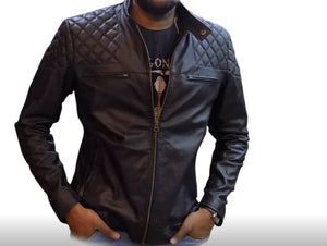 Forest - Men’s Black Motorcycle and Biker Made to Measure Real Leather Jacket