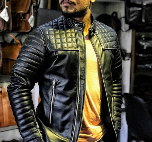 Legend - Men’s Black Motorcycle and Biker Custom Fit Real Leather Jacket