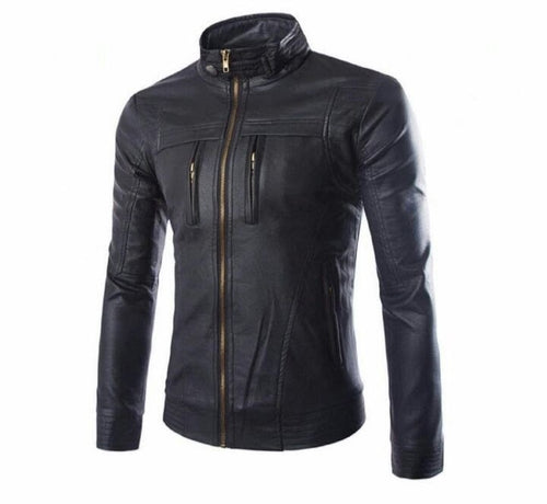 Maverick - Men’s Black Motorcycle and Biker Custom Fit Genuine Leather Jacket
