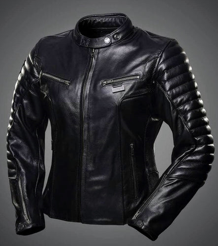 Wolf - Men’s Black Motorcycle and Biker Custom Fit Genuine Leather Jacket