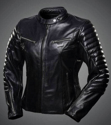 Wolf - Men’s Black Motorcycle and Biker Made to Measure Genuine Leather Jacket