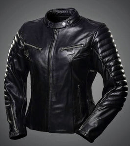 Wolf - Men’s Black Motorcycle and Biker Made to Measure Genuine Leather Jacket