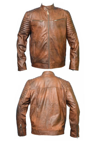 Colt - Men's Antic Brown Motorcycle and Biker Real Leather Jacket